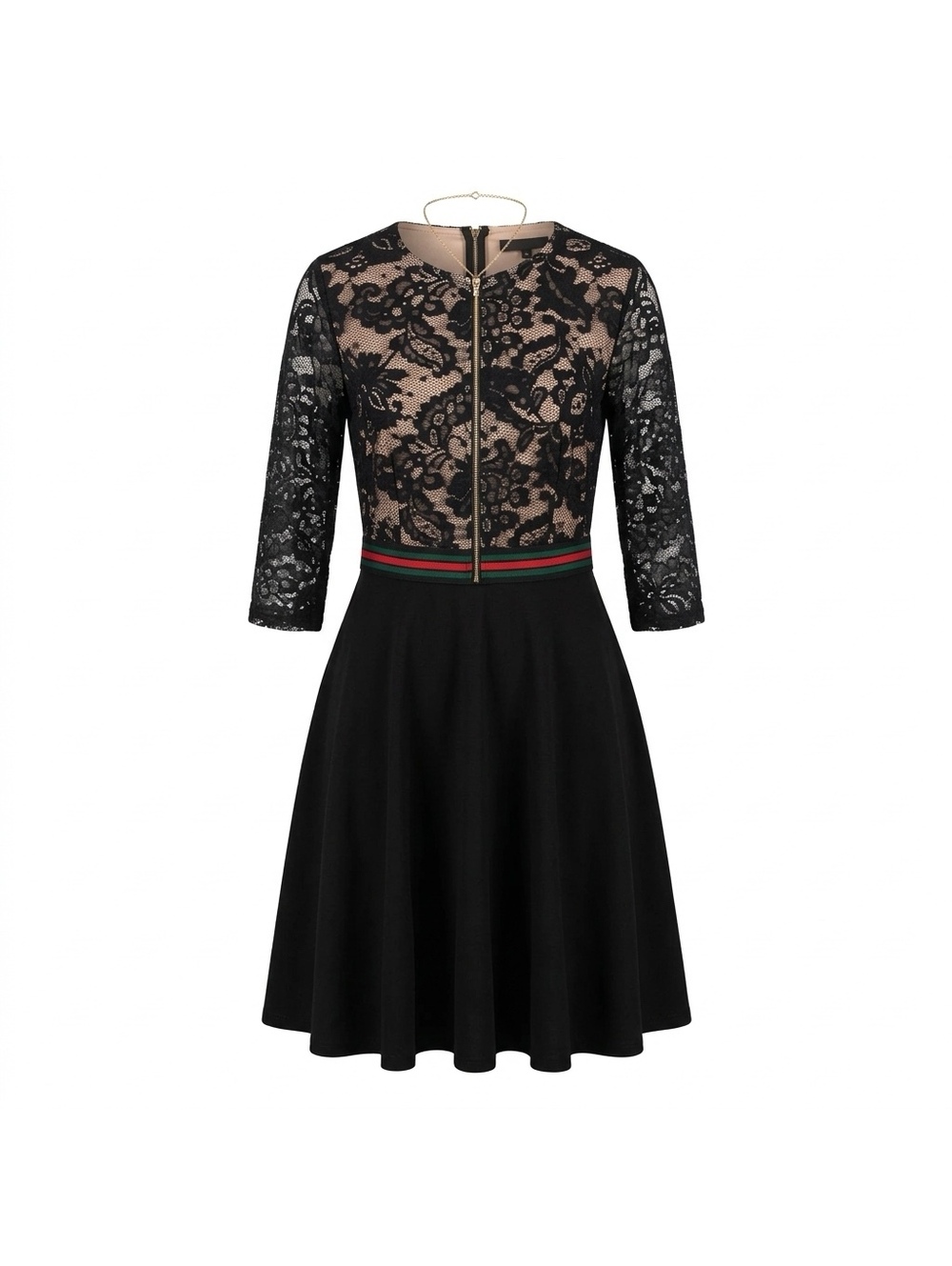 Vintage MissMay Black lace bodice fit and flare dress